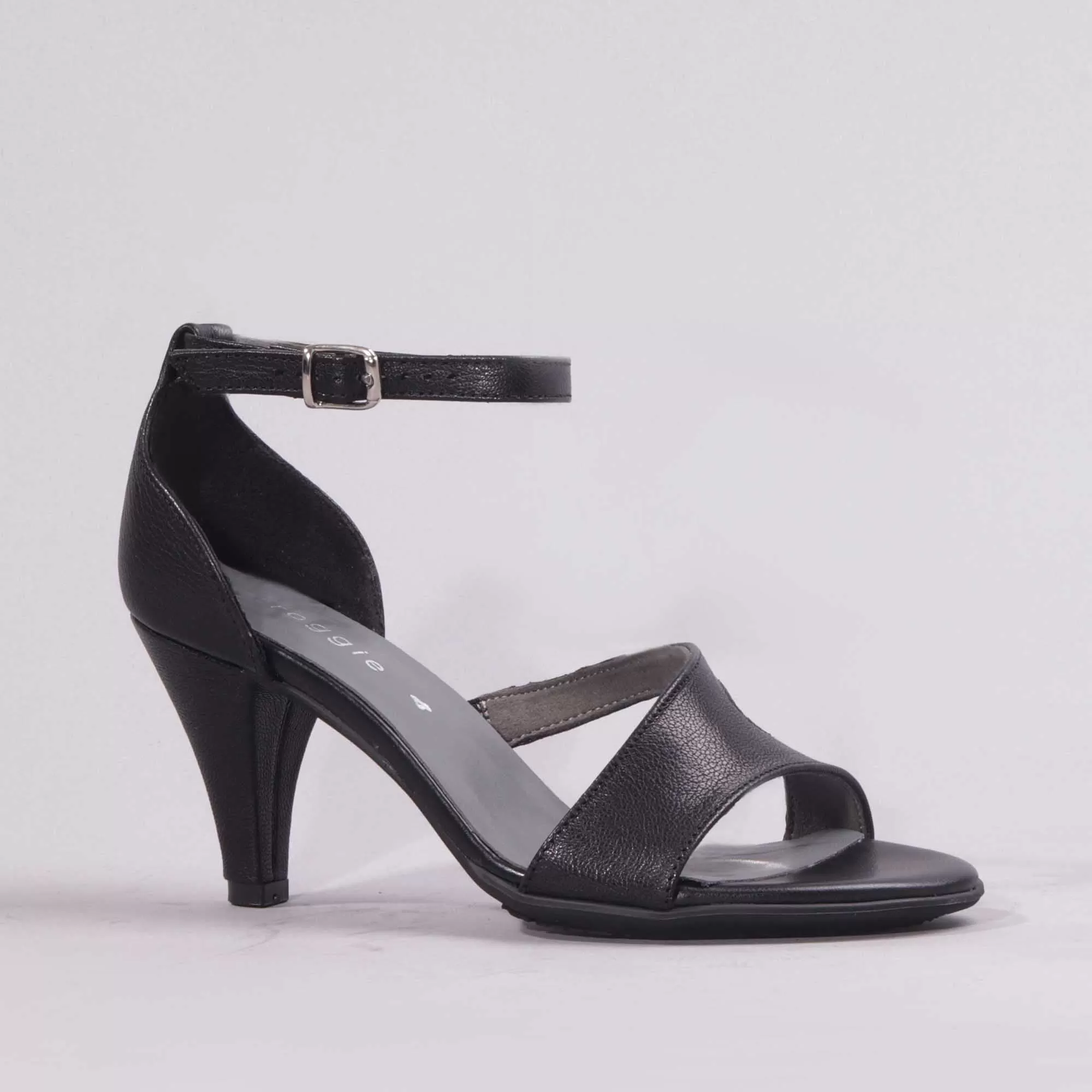 Strappy High Heel in Black - 12566