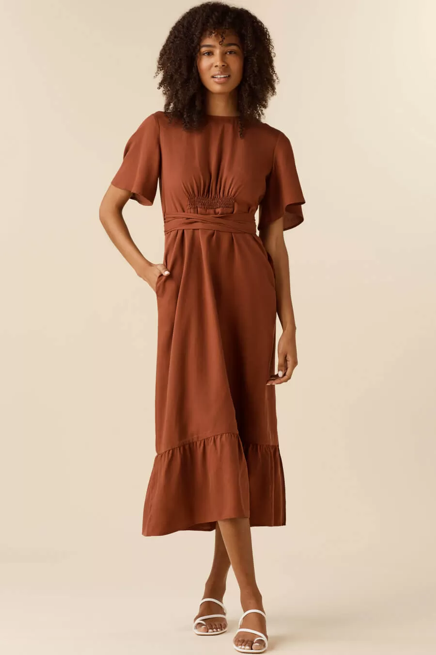 The Flutter Sleeve Wrap Dress