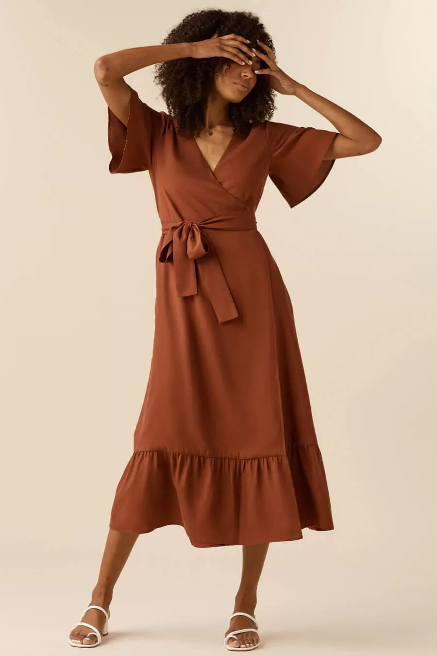 The Flutter Sleeve Wrap Dress