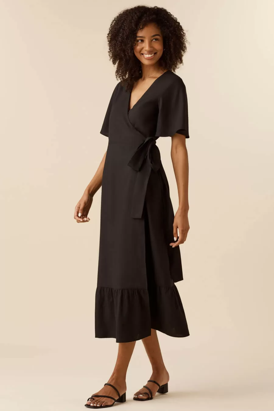 The Flutter Sleeve Wrap Dress