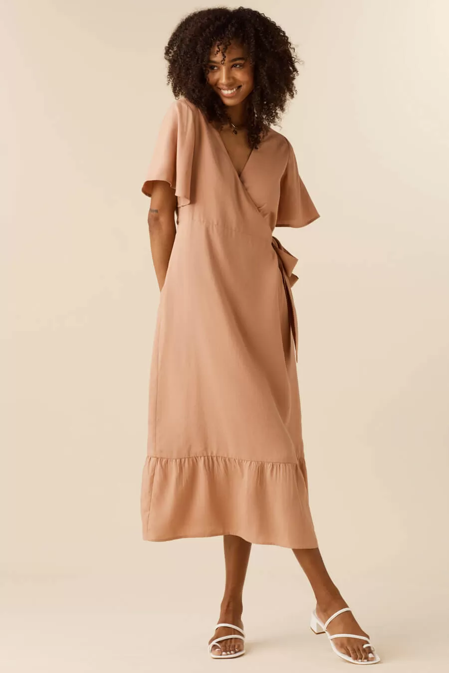 The Flutter Sleeve Wrap Dress