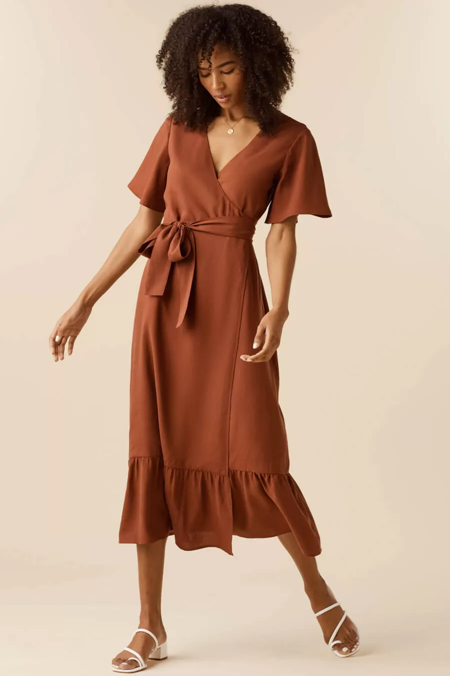 The Flutter Sleeve Wrap Dress