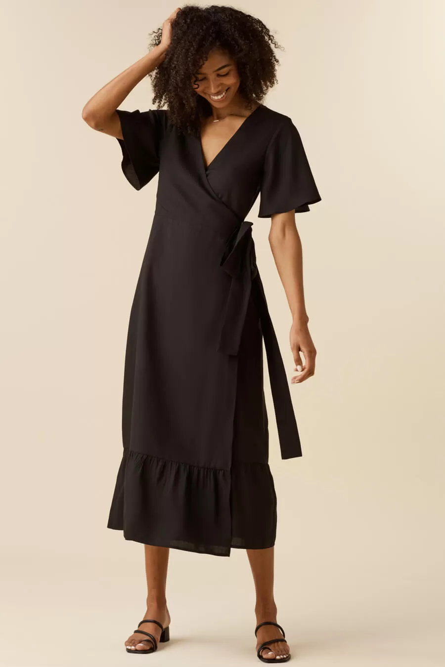 The Flutter Sleeve Wrap Dress