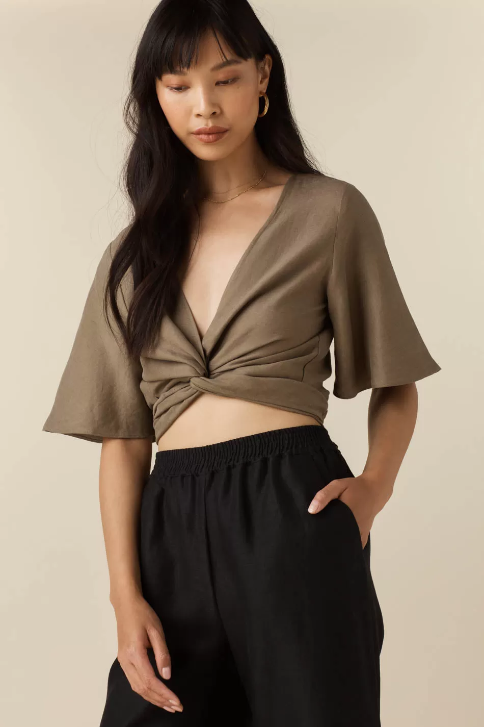 The Flutter Sleeve Wrap Top