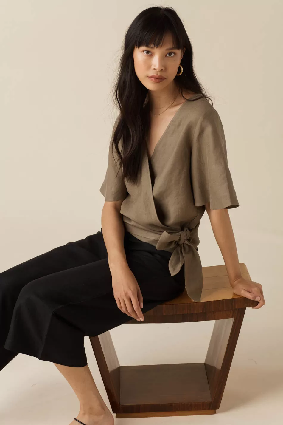 The Flutter Sleeve Wrap Top