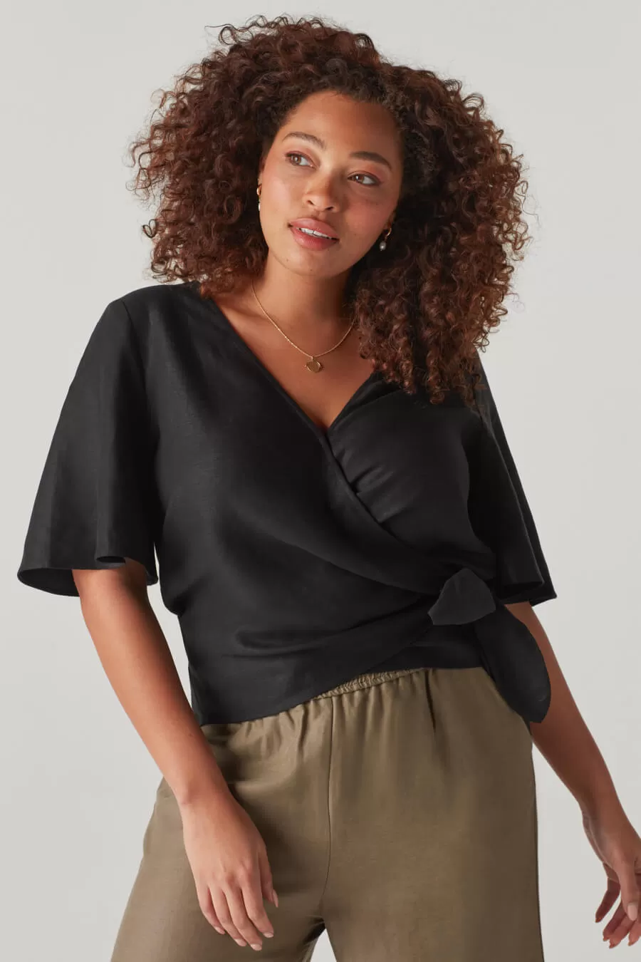 The Flutter Sleeve Wrap Top