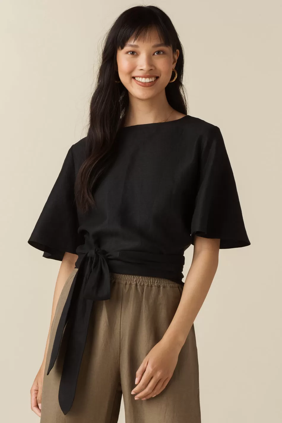 The Flutter Sleeve Wrap Top