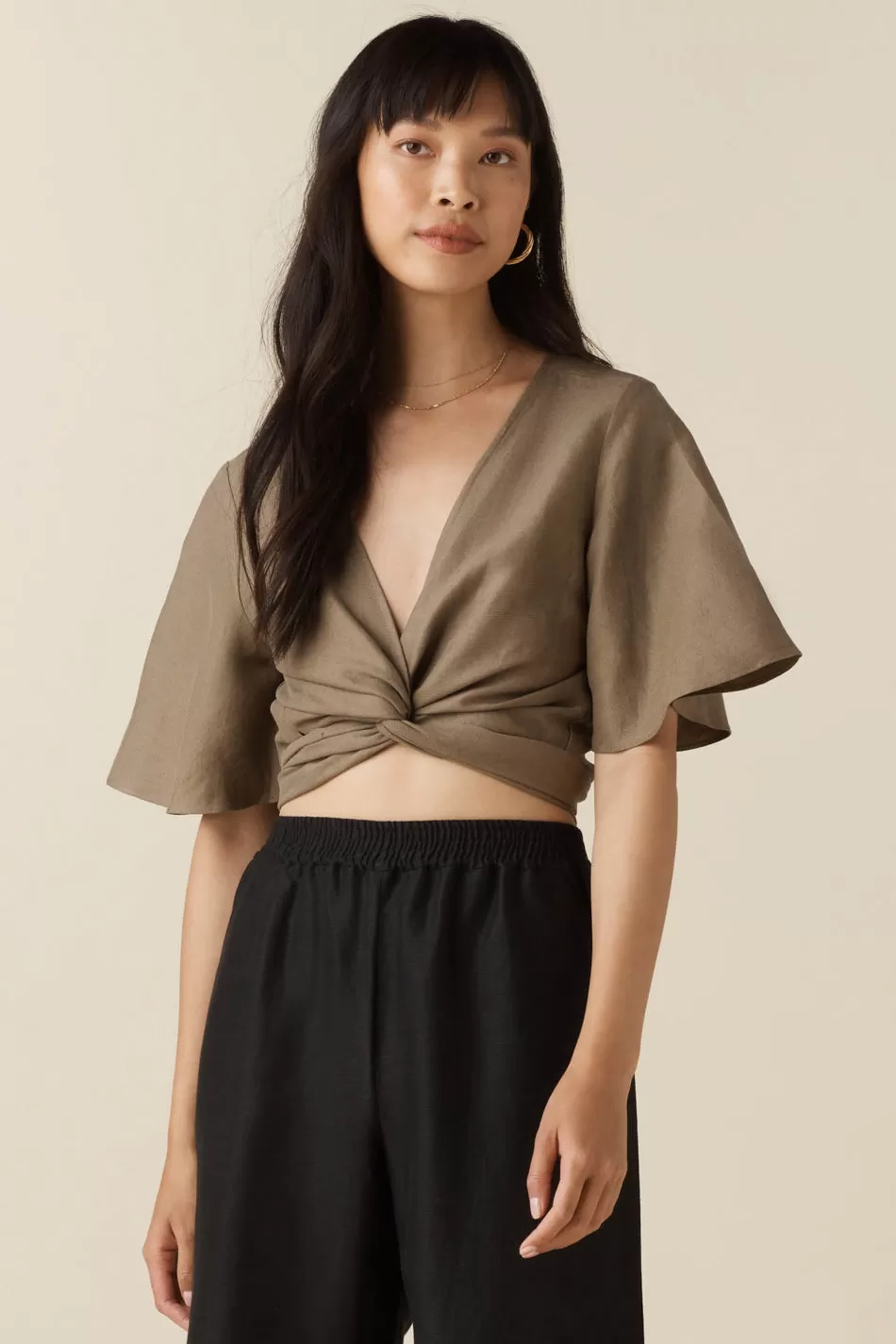 The Flutter Sleeve Wrap Top