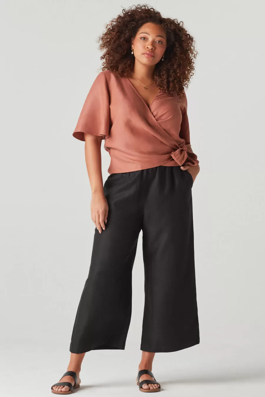 The Flutter Sleeve Wrap Top