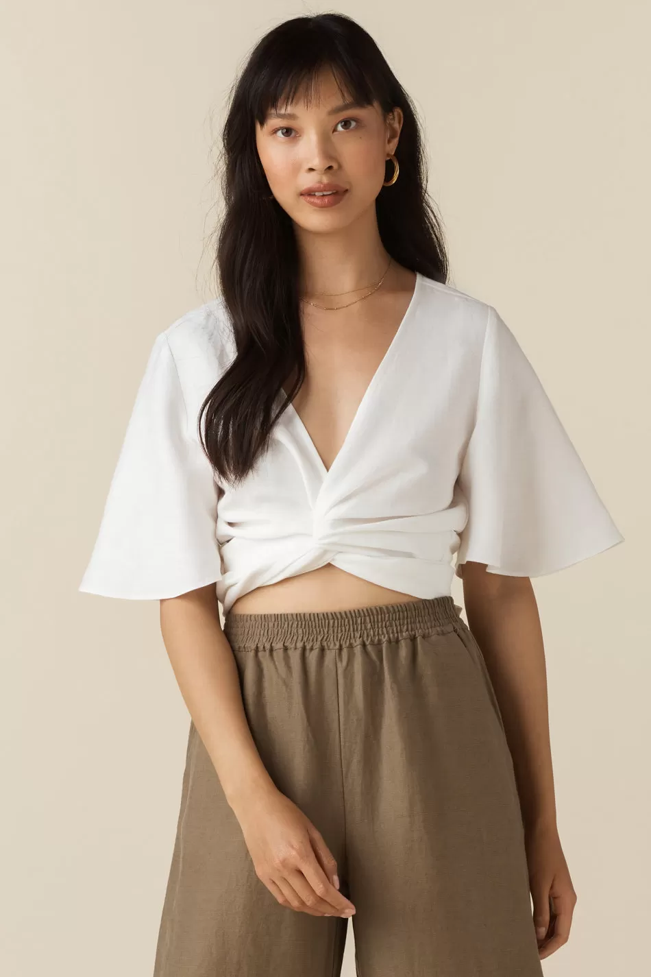 The Flutter Sleeve Wrap Top