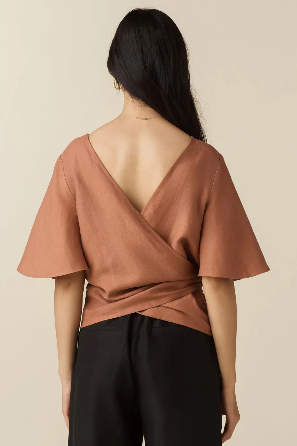 The Flutter Sleeve Wrap Top