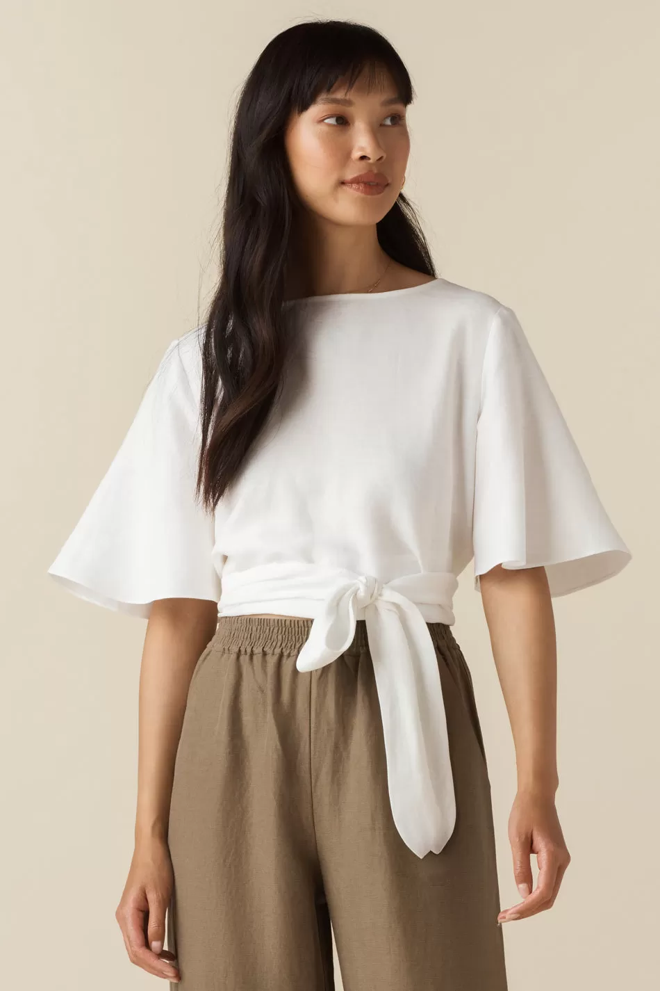 The Flutter Sleeve Wrap Top