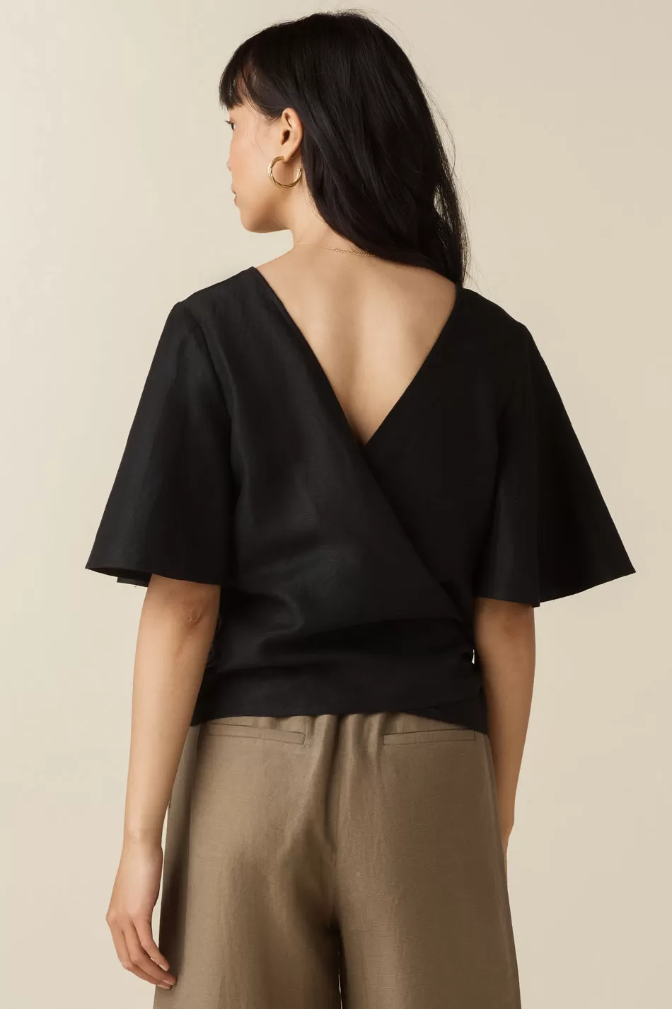 The Flutter Sleeve Wrap Top