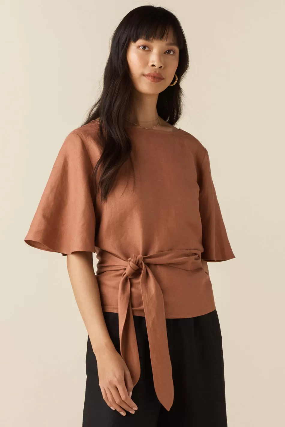 The Flutter Sleeve Wrap Top