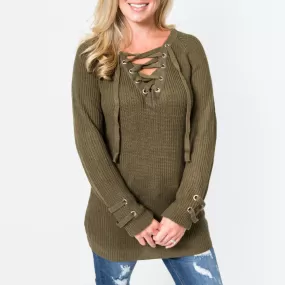 The Lace Up Sweater