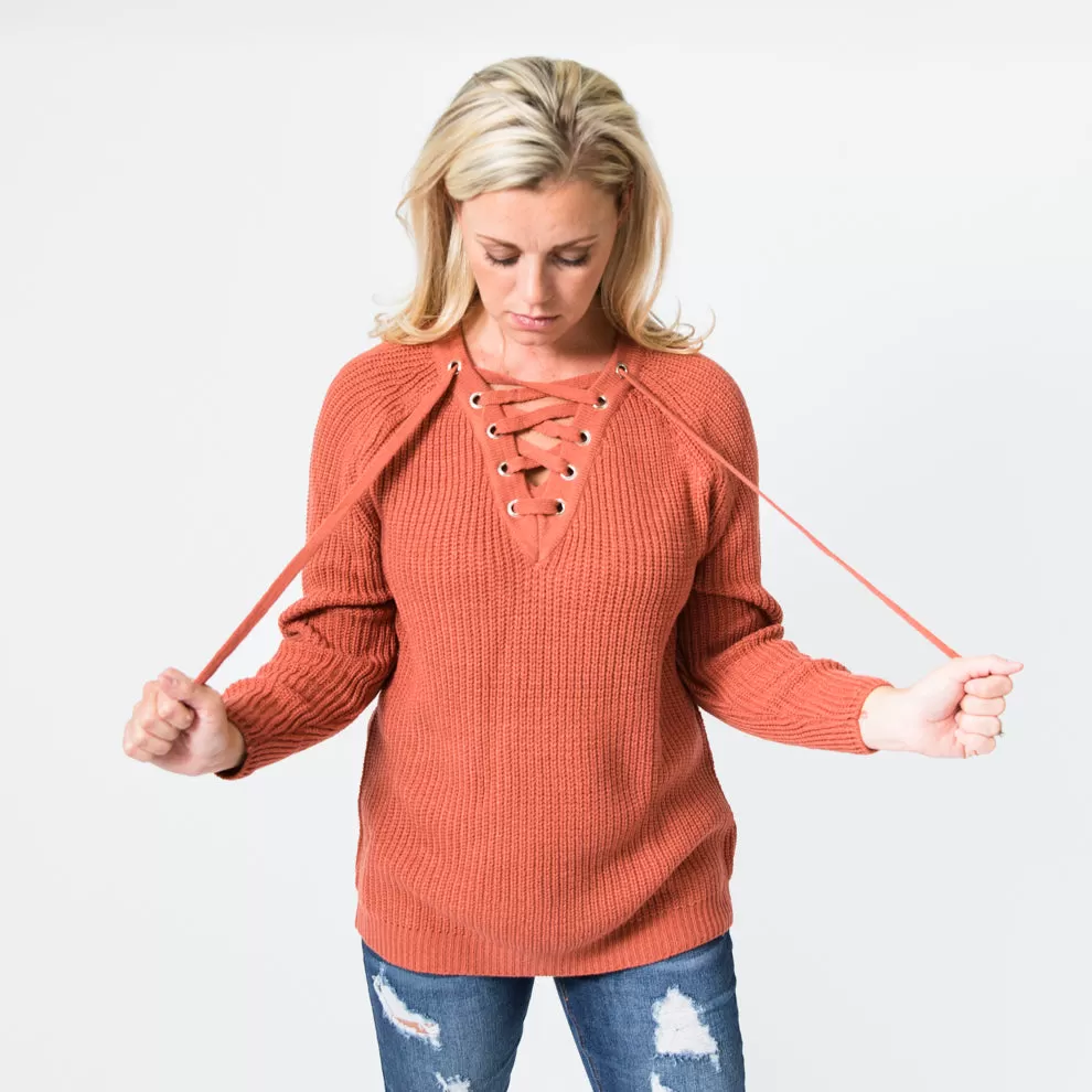 The Lace Up Sweater