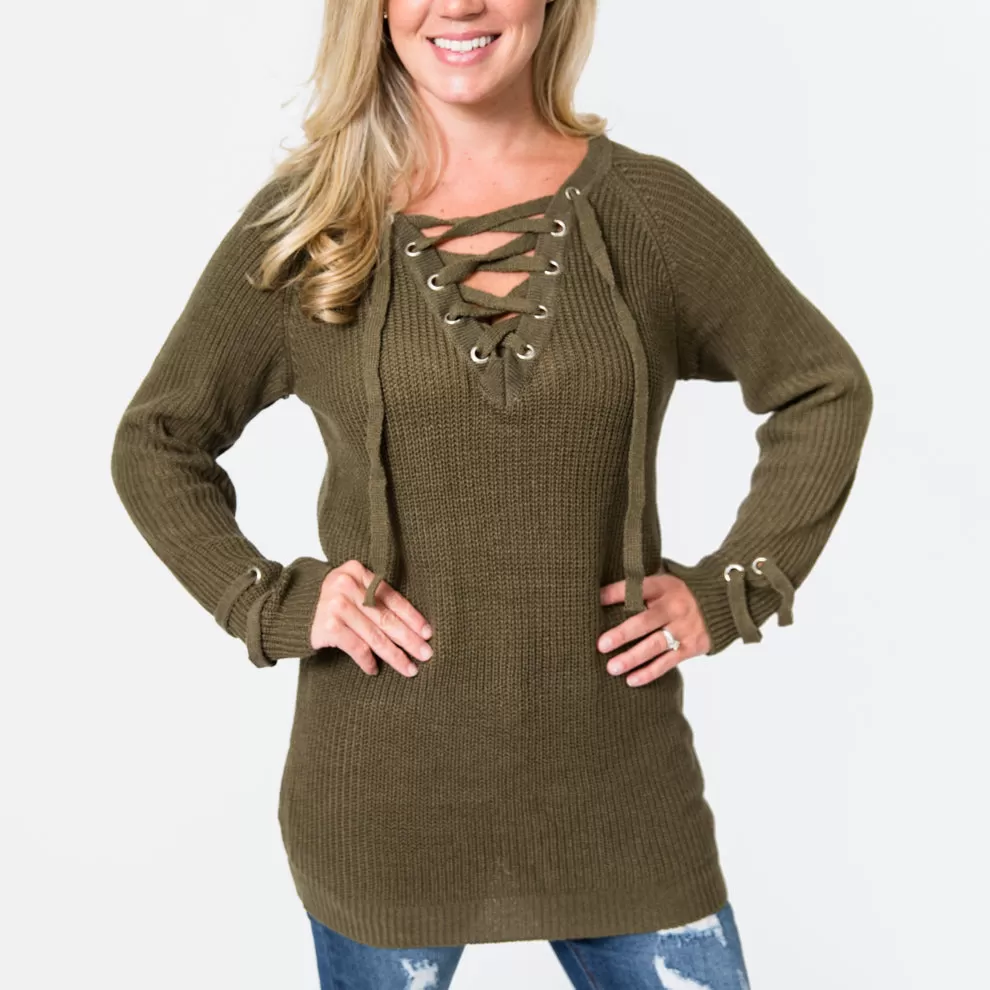 The Lace Up Sweater