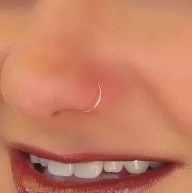 Thin Nose Ring with Hook 24g - Choose Your Metal, Choose Your Size