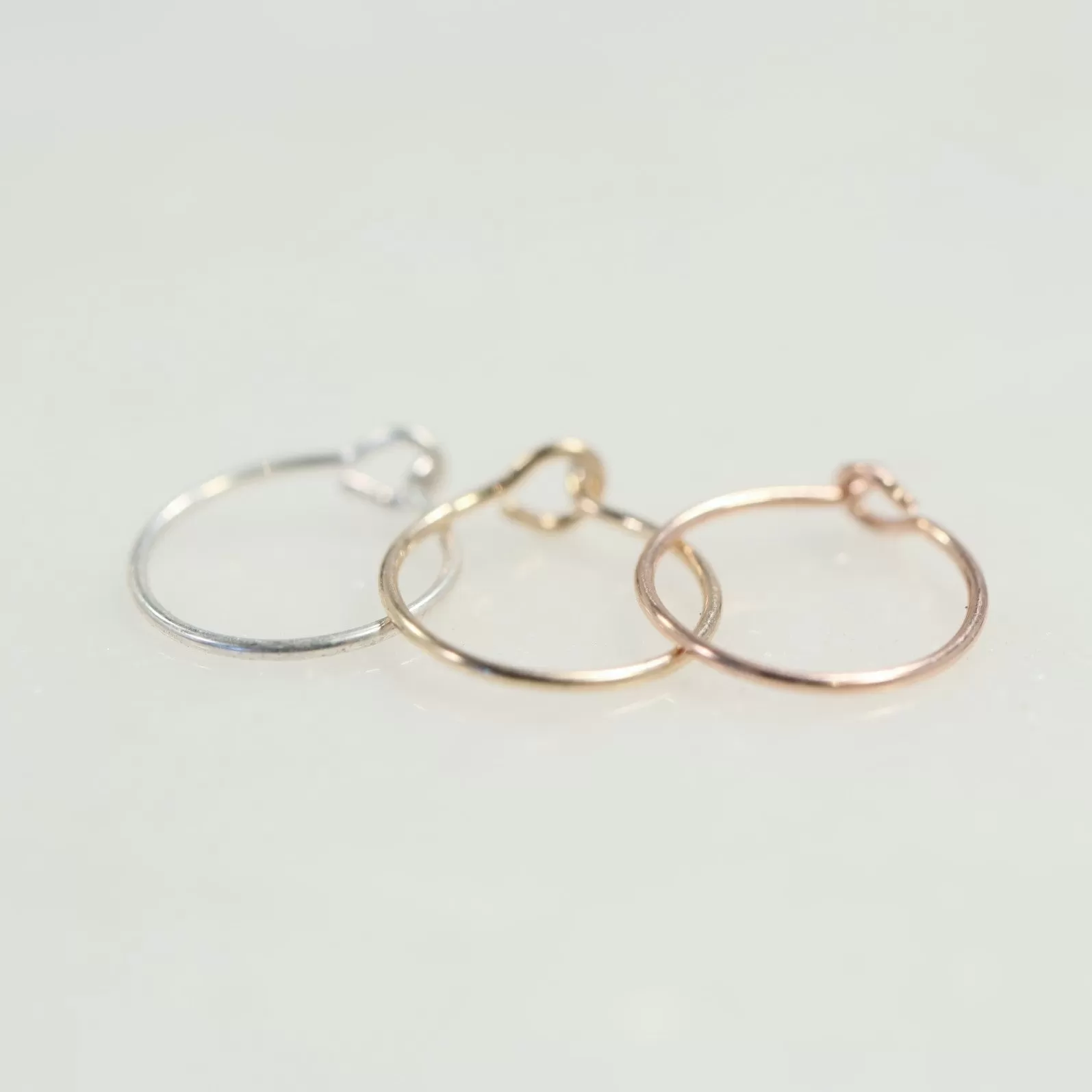 Thin Nose Ring with Hook 24g - Choose Your Metal, Choose Your Size