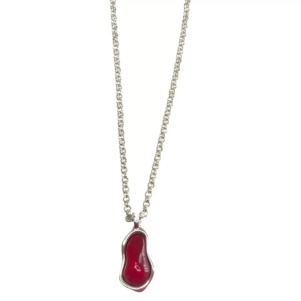 TRA-LA-RA RED LAGRIMA LONG CHAIN NECKLACE