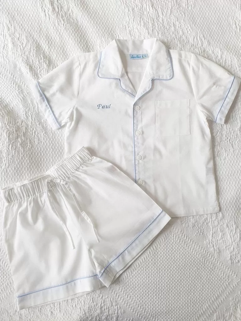 Traditional Blue Piping Cotton Pyjama’s