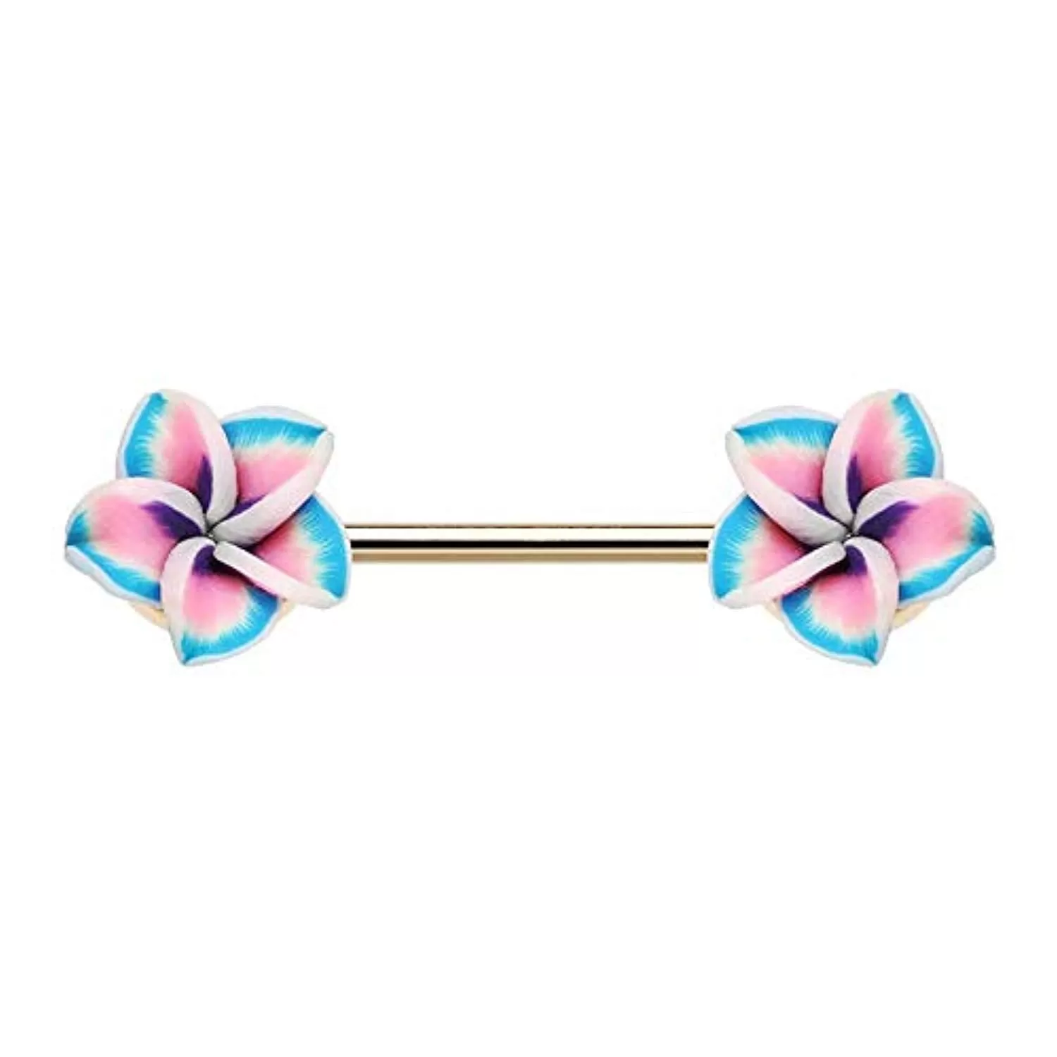 WILDKLASS Hawaiian Plumeria Flower Nipple Barbell Ring