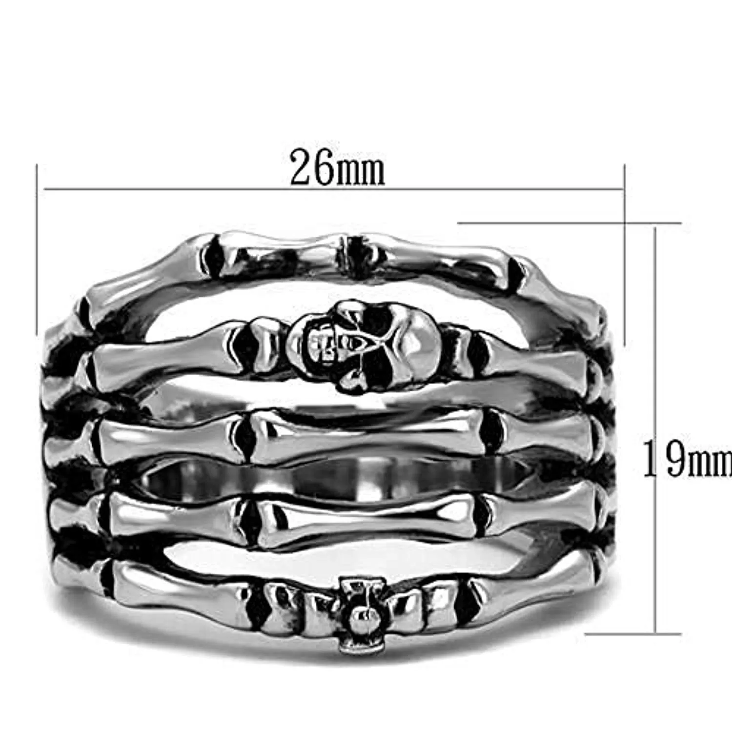 WildKlass Stainless Steel Ring High Polished Men Epoxy Jet