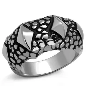 WildKlass Stainless Steel Ring High Polished Men Epoxy Jet