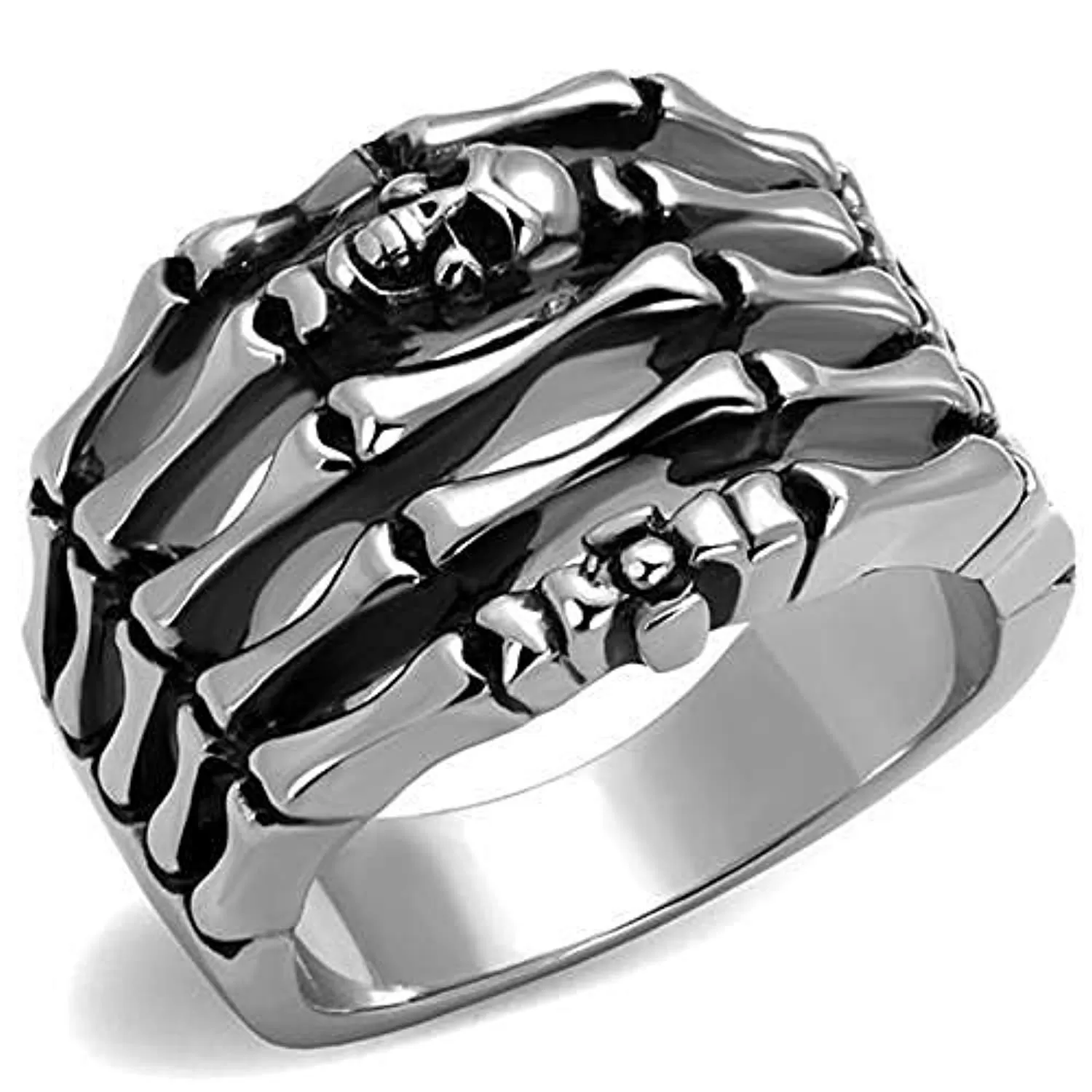 WildKlass Stainless Steel Ring High Polished Men Epoxy Jet