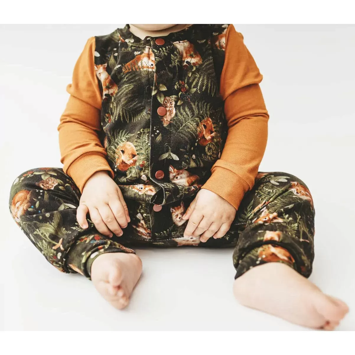 Woodland Fox Long Leg Popper Romper